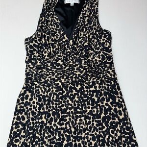 Evan Picone Black and Tan Midi Dress